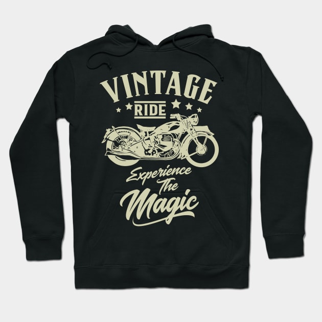 Vintage Ride - Motorcycle Graphic Hoodie by Graphic Duster